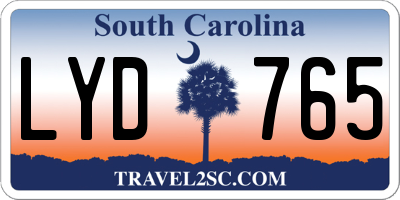 SC license plate LYD765