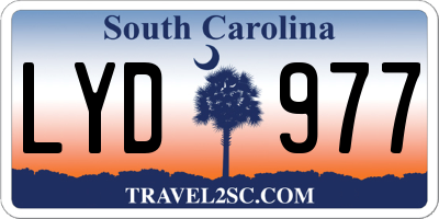 SC license plate LYD977