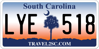SC license plate LYE518