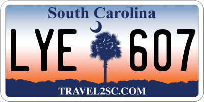 SC license plate LYE607