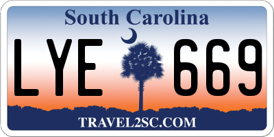 SC license plate LYE669