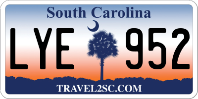 SC license plate LYE952