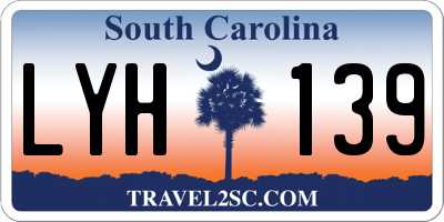 SC license plate LYH139