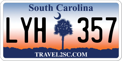 SC license plate LYH357