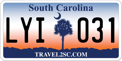 SC license plate LYI031