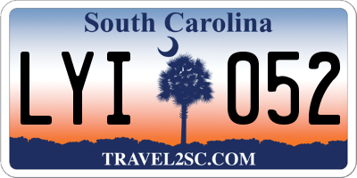 SC license plate LYI052