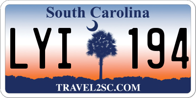 SC license plate LYI194