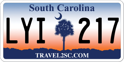 SC license plate LYI217