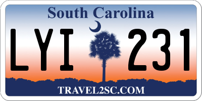 SC license plate LYI231