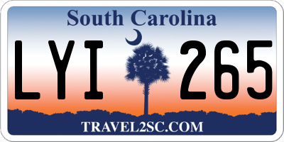 SC license plate LYI265