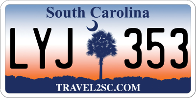 SC license plate LYJ353