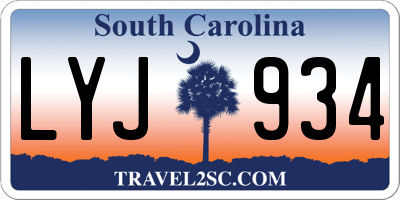 SC license plate LYJ934