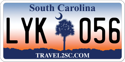 SC license plate LYK056
