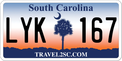 SC license plate LYK167