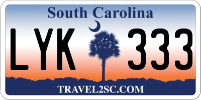 SC license plate LYK333