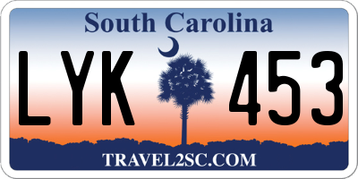 SC license plate LYK453