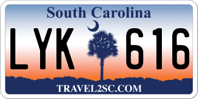 SC license plate LYK616