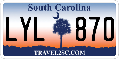 SC license plate LYL870