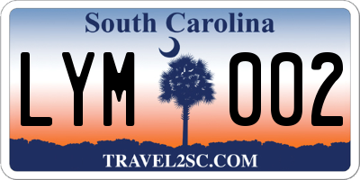 SC license plate LYM002