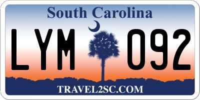 SC license plate LYM092
