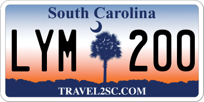 SC license plate LYM200