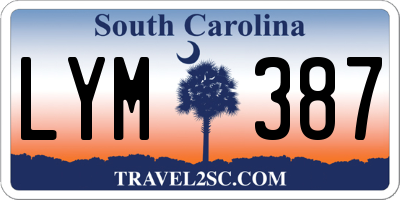 SC license plate LYM387