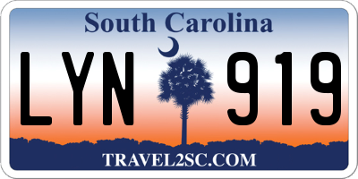 SC license plate LYN919