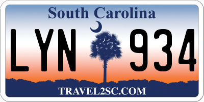 SC license plate LYN934