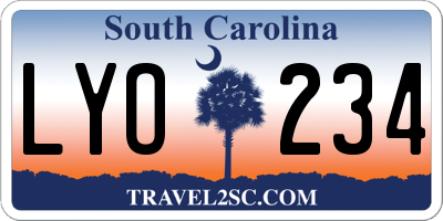 SC license plate LYO234