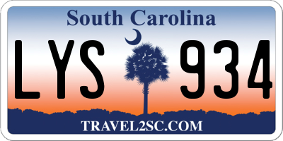 SC license plate LYS934