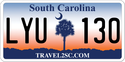 SC license plate LYU130