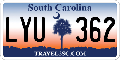 SC license plate LYU362