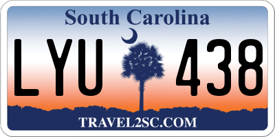 SC license plate LYU438