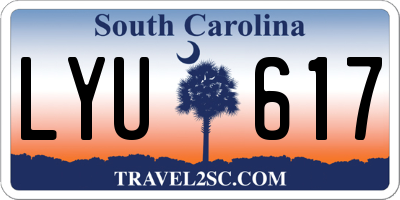 SC license plate LYU617