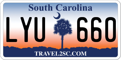 SC license plate LYU660