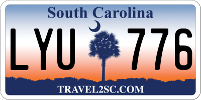SC license plate LYU776