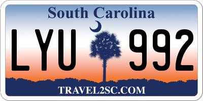 SC license plate LYU992