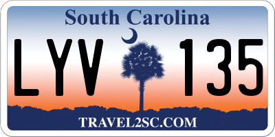 SC license plate LYV135