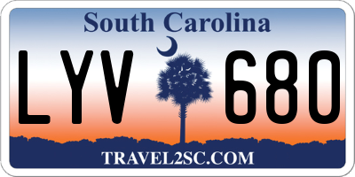 SC license plate LYV680