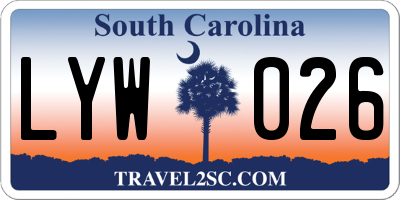 SC license plate LYW026