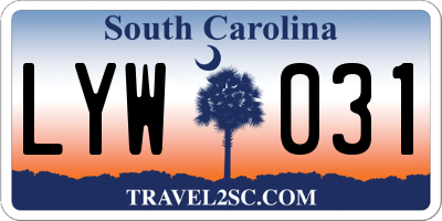 SC license plate LYW031