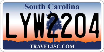 SC license plate LYW2204