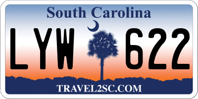 SC license plate LYW622