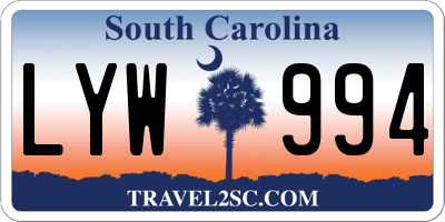 SC license plate LYW994