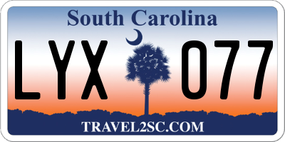 SC license plate LYX077