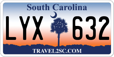 SC license plate LYX632