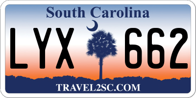 SC license plate LYX662