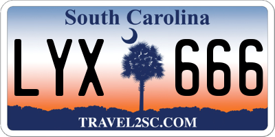 SC license plate LYX666