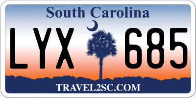 SC license plate LYX685