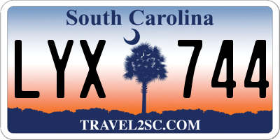 SC license plate LYX744